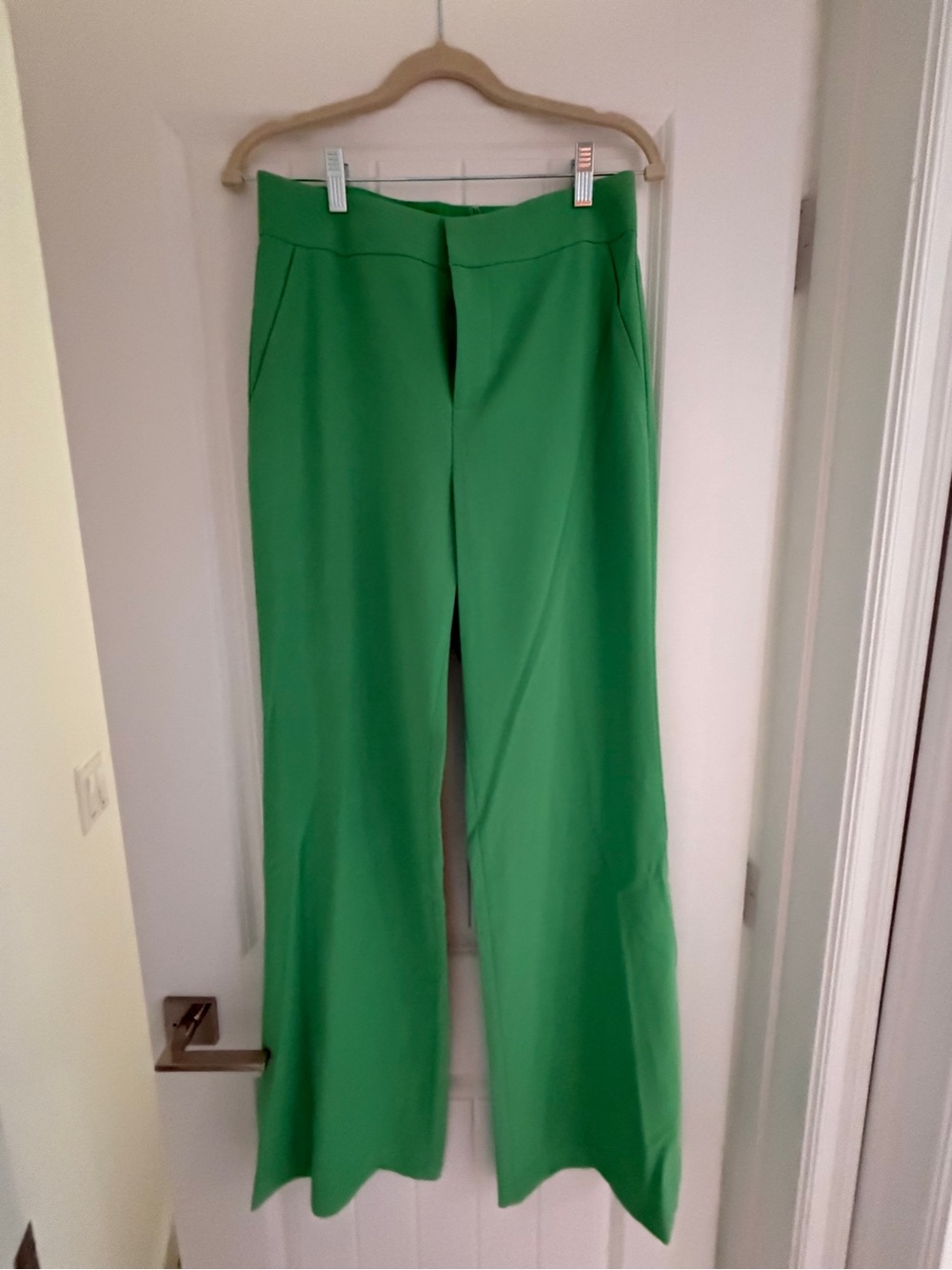 Alice and Olivia Green Wide-Leg Women's Trousers